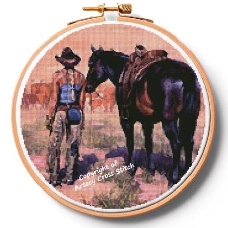 cross stitch pattern Workin Girl Hoop (Extra Large)