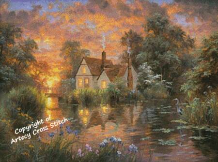 cross stitch pattern Wetland Cottage