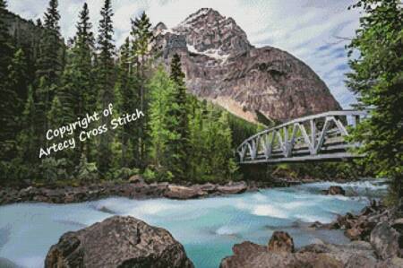 cross stitch pattern Yoho Valley Road Bridge