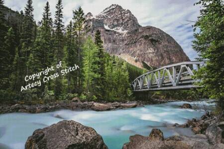 cross stitch pattern Yoho Valley Road Bridge (Large)