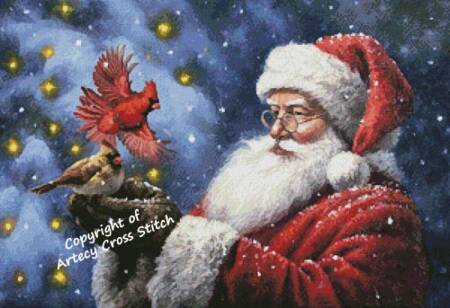 cross stitch pattern Kris Kringle