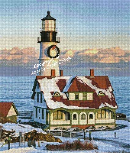 cross stitch pattern Mini Winter Afternoon at Portland