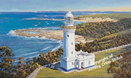 cross stitch pattern Norah Head Lighthouse