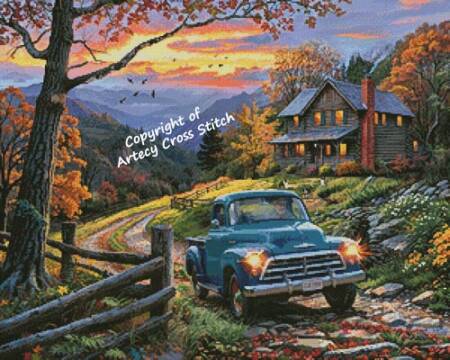 cross stitch pattern Out for the Evening