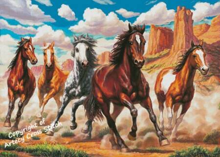 cross stitch pattern Running Wild Horses (Large)