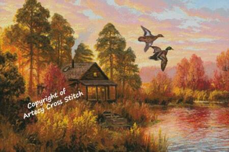 cross stitch pattern Secluded Home