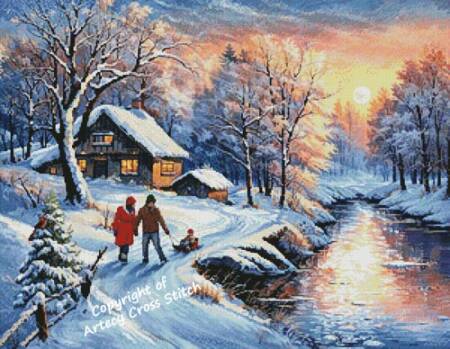 cross stitch pattern Snow River