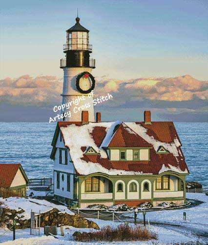cross stitch pattern Winter Afternoon at Portland (Large)