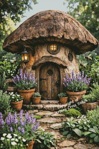 cross stitch pattern Little Mushroom House (Large)