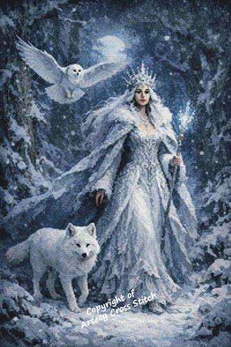 cross stitch pattern Winter Queen