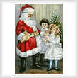 cross stitch pattern Santa with Victorian Girls