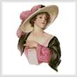 cross stitch pattern Victorian Pink Hat