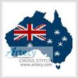 cross stitch pattern Australian Map
