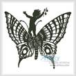 cross stitch pattern Boy Riding a Butterfly