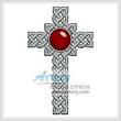 cross stitch pattern Celtic Cross January - Garnet