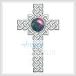 cross stitch pattern Celtic Cross October - Opal