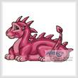cross stitch pattern Cute Dragon (Pink)