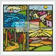 cross stitch pattern Colourful Landscape Sampler