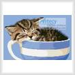 cross stitch pattern Kitten in a Tea Cup