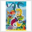 cross stitch pattern Mermaid with Fish and Eels