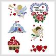 cross stitch pattern Valentine's Day Motifs