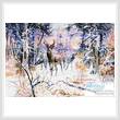 cross stitch pattern Deer in a Snowy Forest