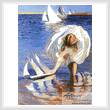 cross stitch pattern Girl with a Sailboat