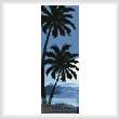 cross stitch pattern Moonlight with Palm Trees Bookmark