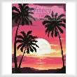 cross stitch pattern Mini Sunset with Palm Trees