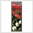 cross stitch pattern Poppies and Lily of the Valley Bookmark