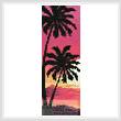 cross stitch pattern Sunset with Palm Trees Bookmark