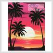 cross stitch pattern Sunset with Palm Trees