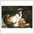 cross stitch pattern Young lady in a Boat