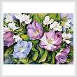cross stitch pattern Purple Tulips and White Alstroneria