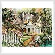 cross stitch pattern House with Picket Fence