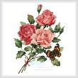 cross stitch pattern Roses and Butterfly