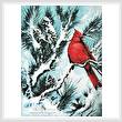 cross stitch pattern Winter's Glory Red Bird