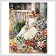cross stitch pattern Girl with Flowers