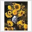 cross stitch pattern Sunflowers in a Blue and White Vase