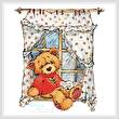 cross stitch pattern Teddy at Window