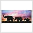 cross stitch pattern Silhouettes of Elephants at Sunset