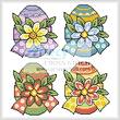 cross stitch pattern Floral Easter Eggs
