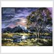 cross stitch pattern Moonlight over the Valley