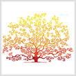 cross stitch pattern Autumn Tree Silhouette