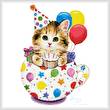 cross stitch pattern Birthday Kitty Cup