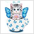 cross stitch pattern Butterfly Kitty Cup