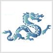 cross stitch pattern Blue Green Dragon