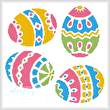 cross stitch pattern Four Easter Eggs