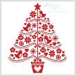 cross stitch pattern Folk Art Christmas Tree