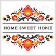 cross stitch pattern Home Sweet Home Polish Folk Art Design 1